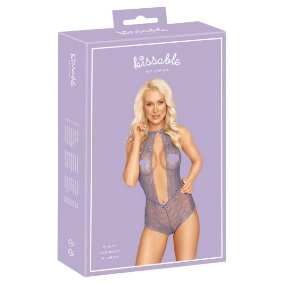 "Kissable - body din dantelă cu guler halter (mov)" - L/XL