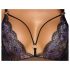 Cottelli - body din dantelă brodată, deschis (negru-violet) - M