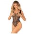 Obsessive B336 - body din plasă transparentă cu deschidere (negru) - S-L