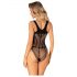 Obsessive B336 - body din plasă transparentă cu deschidere (negru) - S-L