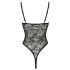 Cottelli - body dantelat transparent, deschis (negru)