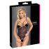 Cottelli - body dantelat transparent, deschis (negru) - M