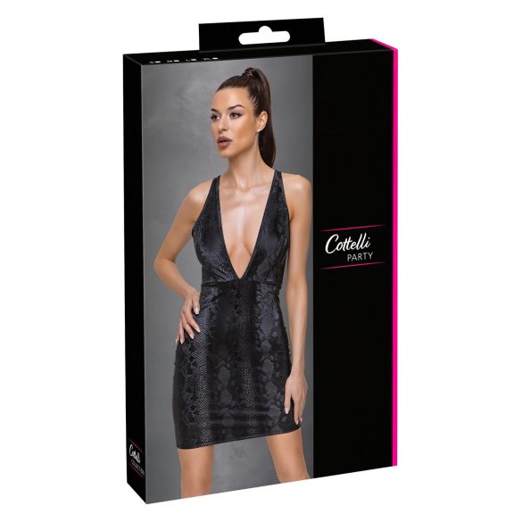 Cottelli Party - rochie cu model piele de șarpe (neagră)