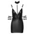 Cottelli Bondage - rochie mini lucioasă cu guler (negru) - XL