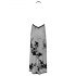 Noir - rochie maxi complet transparentă cu model floral (negru) - M