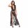 Noir - rochie maxi complet transparentă cu model floral (negru) - L