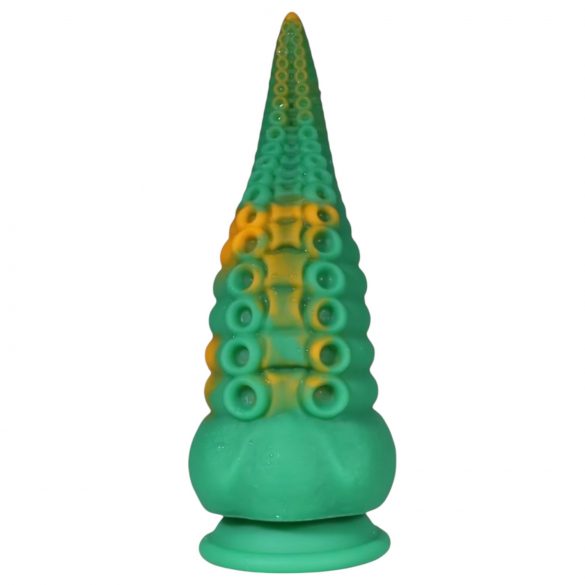 OgazR Octopuss - dildo tentacul cu ventuză - 21 cm (verde-galben)