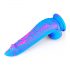 Inkipus - dildo din silicon cu testicule - 18cm (albastru-roz)