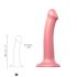 Strap-on-me Metallic Shine M - dildo prietenos cu pielea (roz metalic)