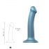 Strap-on-me Metallic Shine M - dildo prietenos cu pielea (albastru metalic)