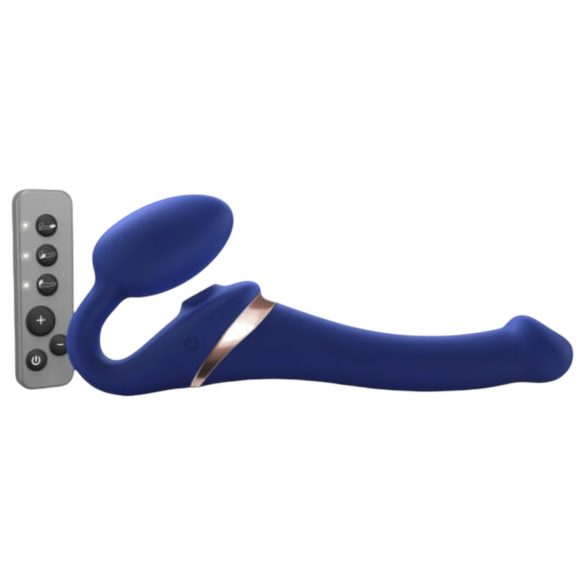 Strap-on-me S - Vibrator cu aer pulsant, purtabil, (albastru)