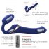 Strap-on-me S - Vibrator cu aer pulsant, purtabil, (albastru)