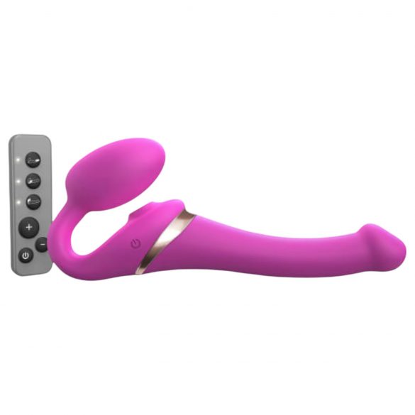 Vibrator cu aer pulse Strap-on-me S, mic, roz