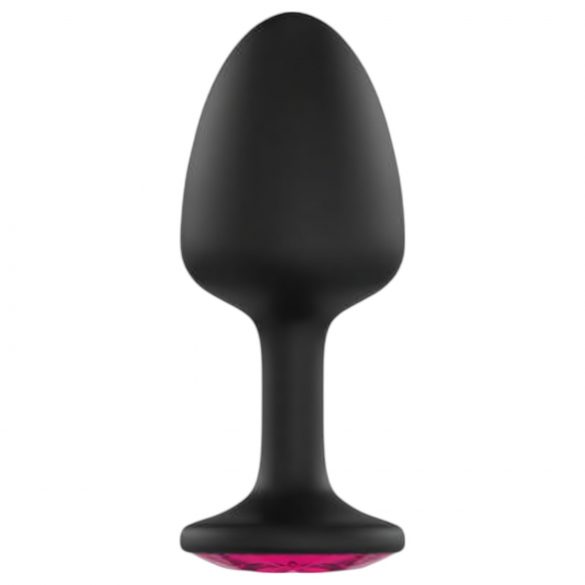 Plug anal Dorcel Geisha Ruby L cu piatră roz (negru)