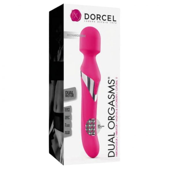 Vibrator masaj Dorcel Dual Orgasms - reincărcabil, 2 în 1 (roz)