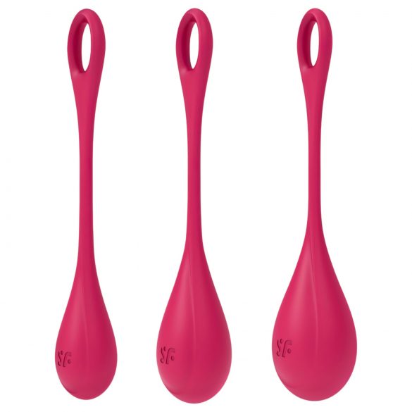 Satisfyer Yoni Power 1 - set de bile geisha - roșu (3 piese)