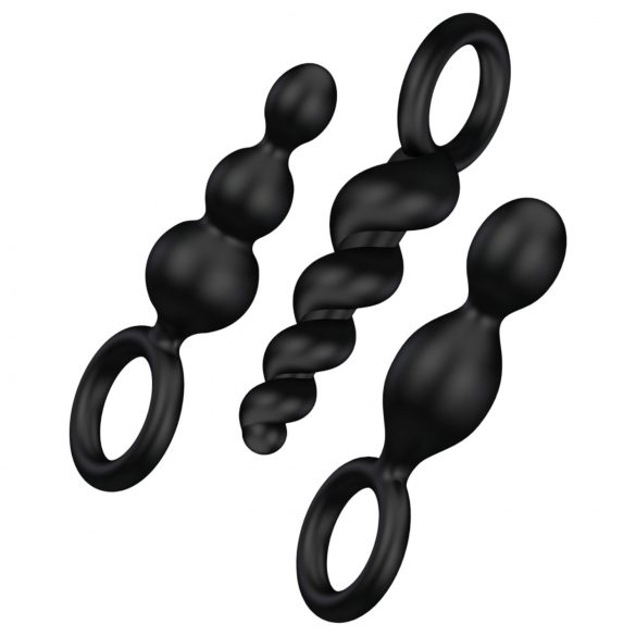 Satisfyer Booty Call - set de dopuri anale - negru (3 piese)