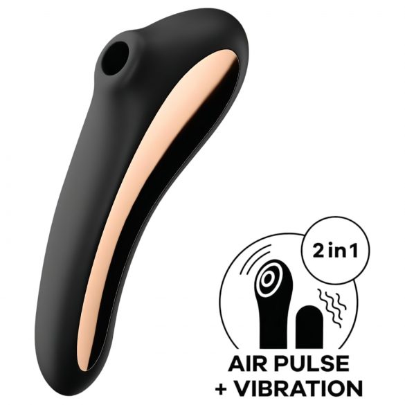 Satisfyer Dual Kiss - vibrator vaginal și clitoridian cu acumulator (negru)