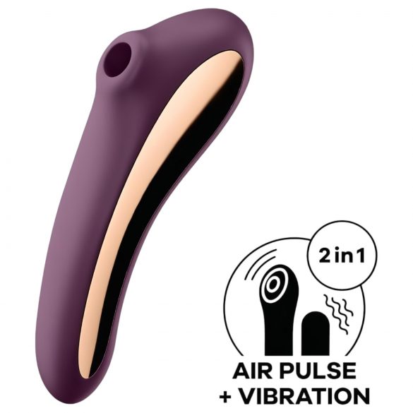 Satisfyer Dual Kiss - 2în1, vibrator vaginal și clitoridian cu acumulator (mov)