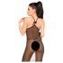 Penthouse Love on Fire - body strălucitor transparent cu chilot tanga (negru)