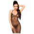 Penthouse Love on Fire - body strălucitor transparent cu chilot tanga (negru) - L/XL