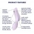 Satisfyer Curvy Trinity 2 - vibrator 2în1 cu unde de presiune și acumulator (mov)