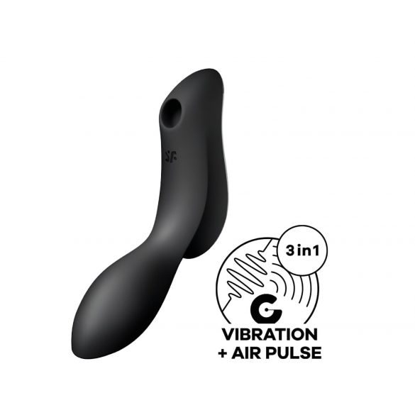 Satisfyer Curvy Trinity 2 - vibrator 2în1 cu unde de presiune, cu acumulator (negru)