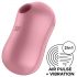 Satisfyer Cotton Candy - vibrator clitoridian cu unde de presiune, cu acumulator (coral)