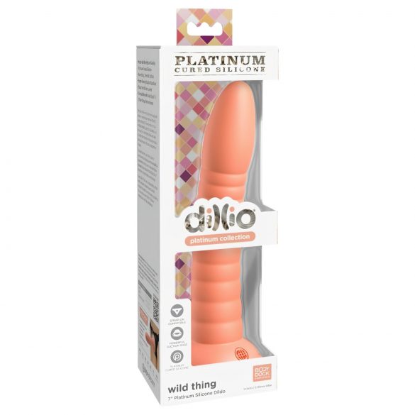 Dillio Wild Thing - dildo striat (19cm) - portocaliu