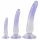 Crystal Clear - set de antrenament anal cu dildo - 3 piese (translucid-albastru)