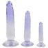 Crystal Clear - set de antrenament anal cu dildo - 3 piese (translucid-albastru)