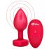 b-vibe heart - vibrator anal cu telecomandă (roșu), reîncărcabil