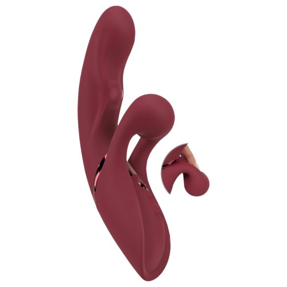 Javida 2 Funcții Iepure - vibrator cu încărcare, pentru clitoris (roșu)