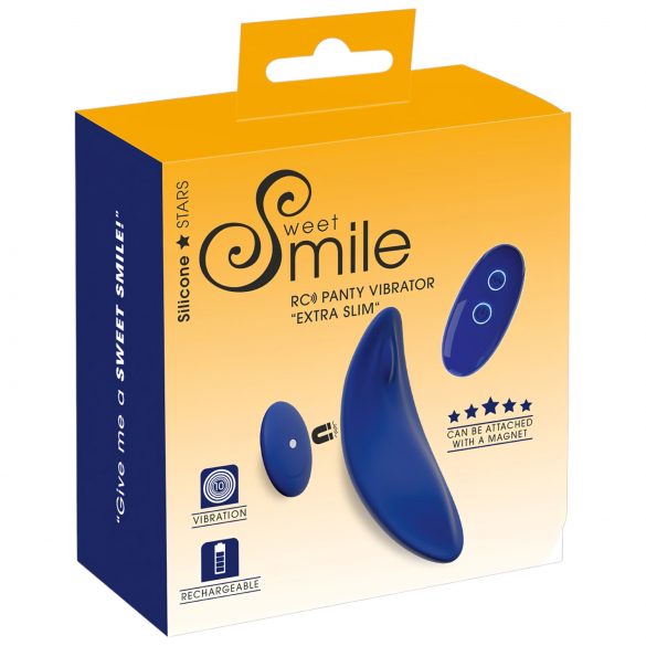 Smile - Vibrator de chiloți extra subțire, cu telecomandă (albastru)