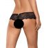 Obsessive Merossa - tanga feminin deschis cu strasuri - negru  - L/XL