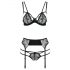 Set de lenjerie Passion Floris (negru)