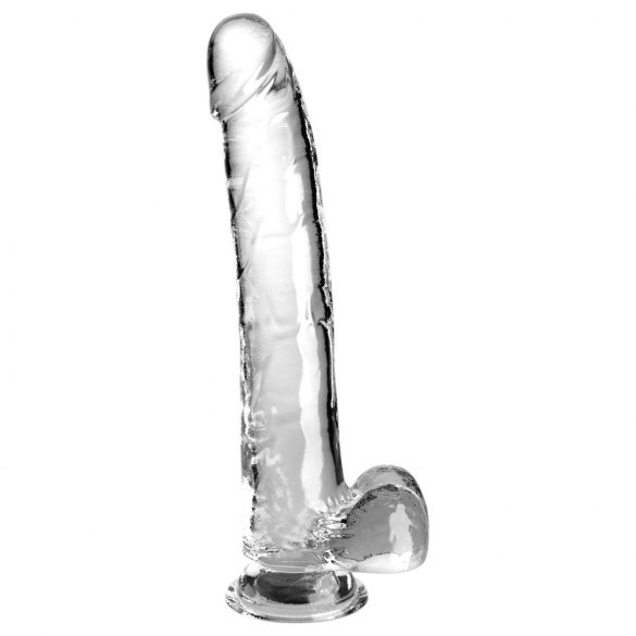 King Cock Clear 11 - dildo cu testicule (transparent)