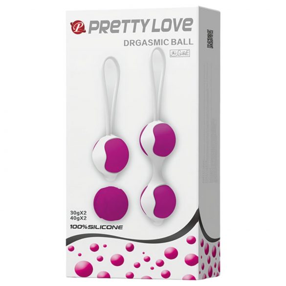 Set de bile vaginale Pretty Love Orgasmic (alb-violet)