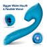 Vibeconnect - Vibrator punctul G și stimulator clitoral rezistent la apă (albastru)