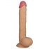 Lovetoy King-Sized - dildo realist cu testicule, cu bază cu ventuză - 25cm (natur)