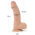 Lovetoy Real Extreme - dildo cu ventuza și testicule - 23cm (natural)