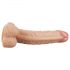 Lovetoy Real Extreme - dildo cu bază și testicule pentru punctul G - 21cm (natur)