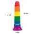 Dildo realist Lovetoy Prider - 19cm (curcubeu)