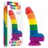 Lovetoy Prider - dildo din silicon lichid realist - 19cm (curcubeu)