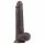 Dildo cu ventuză și piele dublă - 23cm (maro)