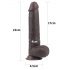 Dildo cu ventuză și piele dublă - 23cm (maro)