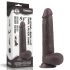 Dildo cu ventuză și piele dublă - 23cm (maro)