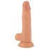 Mr. Rude - dildo cu testicule și bază de fixare - 19 cm (culoare naturală)