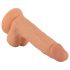 Mr. Rude - dildo cu testicule și bază de fixare - 19 cm (culoare naturală)