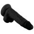 Dildo realist Mr. Rude cu ventuză - 19 cm (negru)